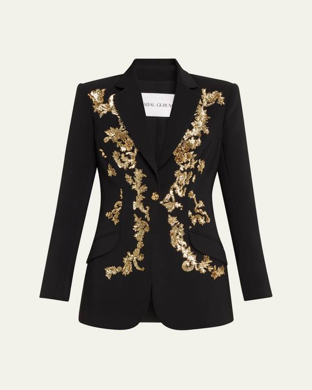 One-Button Embellished Blazer